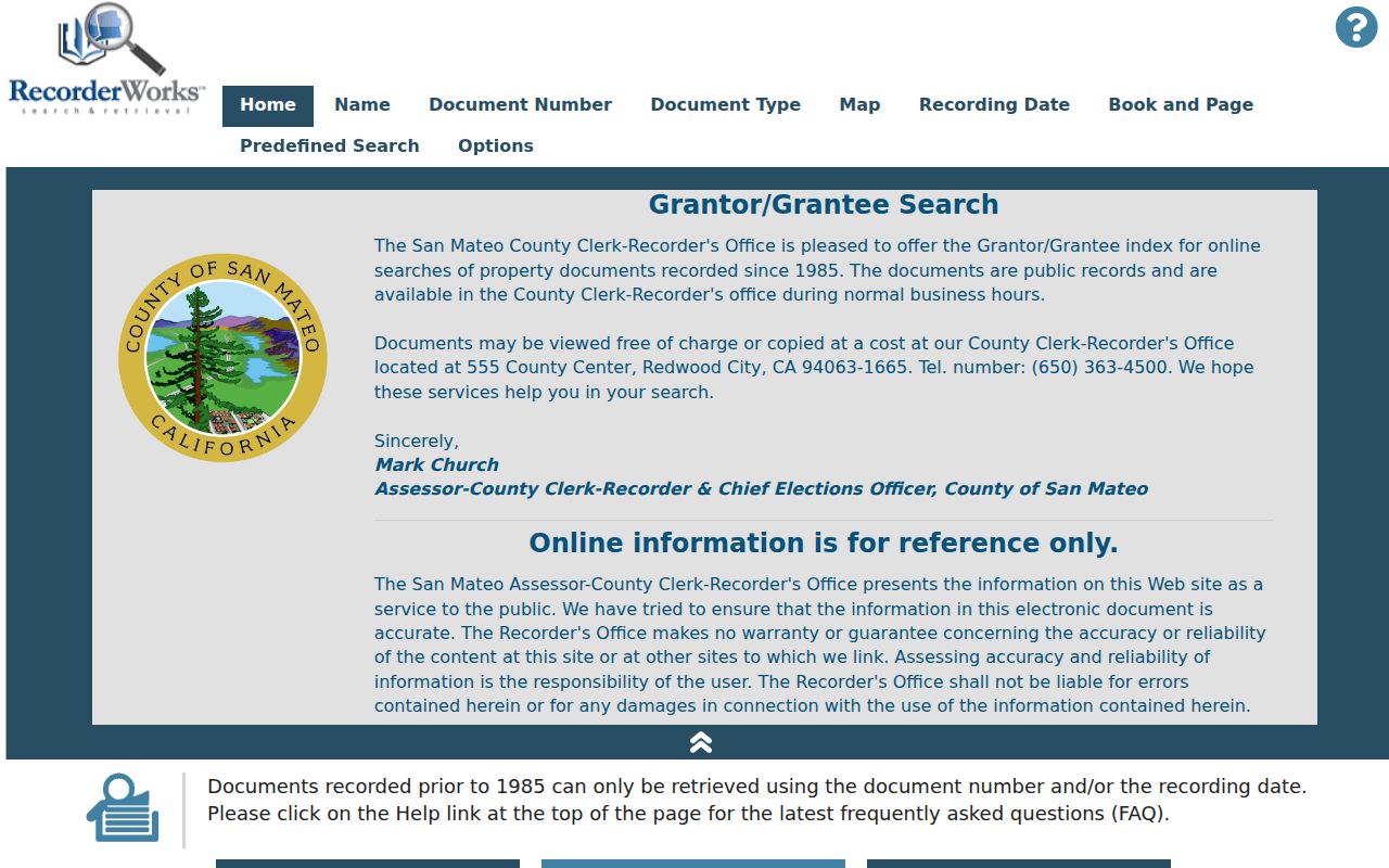 Menlo Park people search in the RecorderWorks name index
