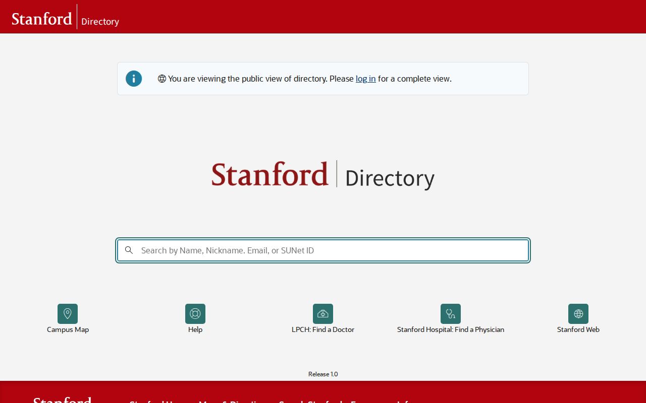 Menlo Park people directories view of the Stanford Who public search