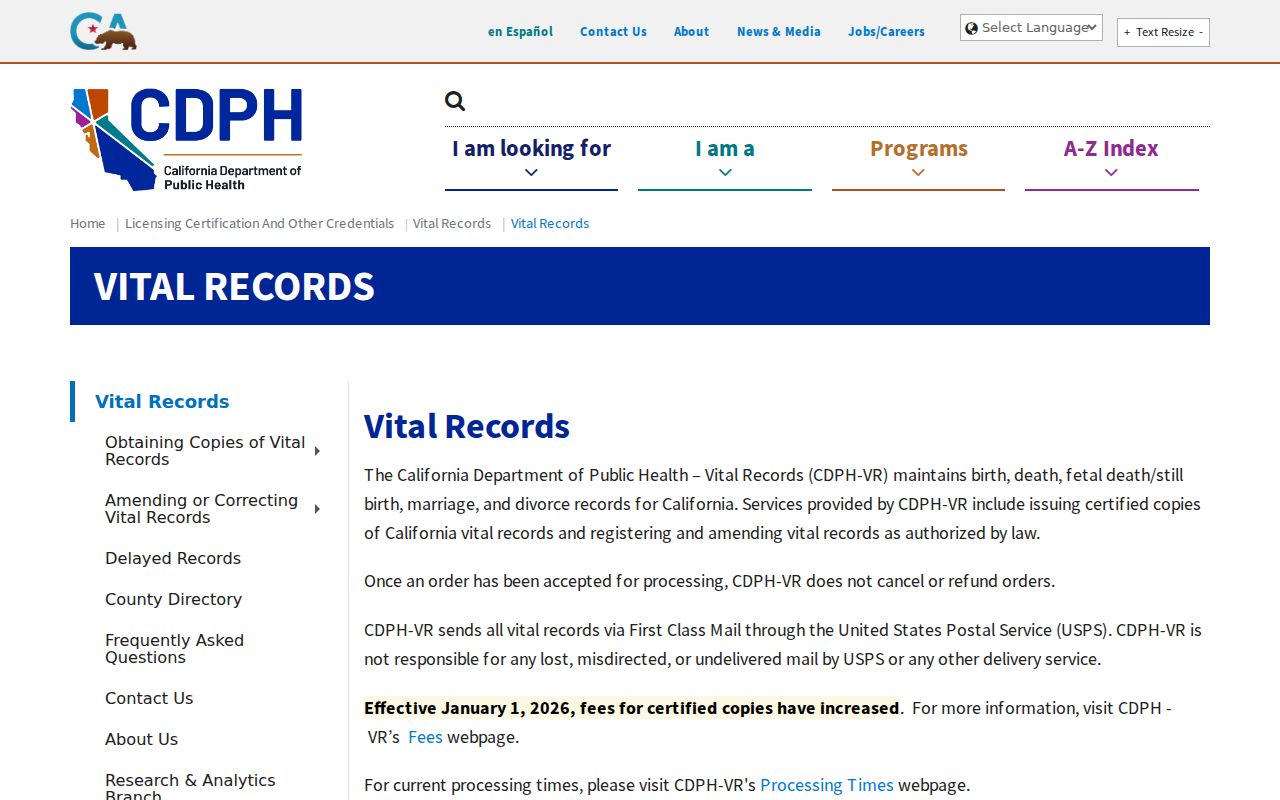 Menlo Park public records and California vital record services
