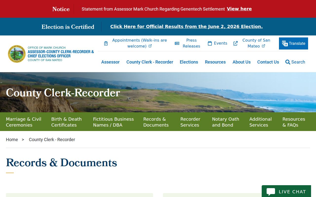 Menlo Park public records and recorded document options