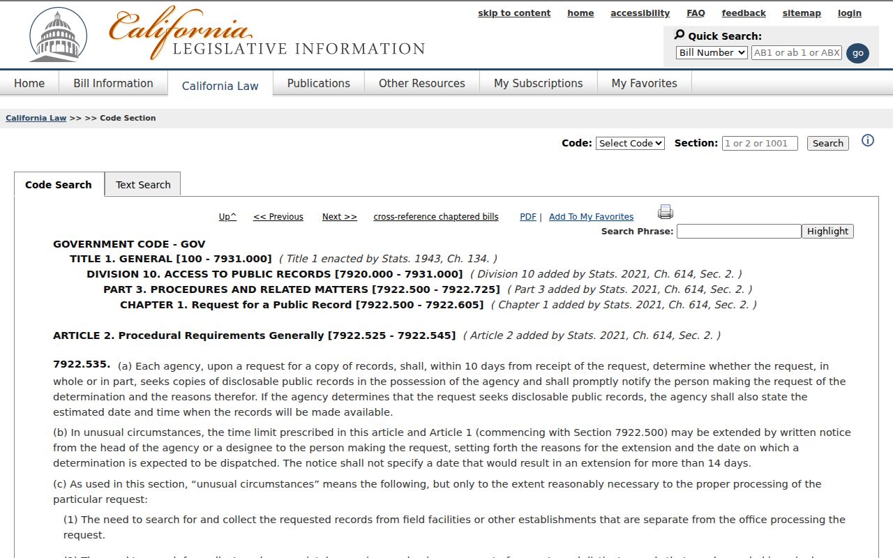 Menlo Park public records request response deadline law
